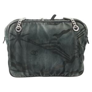 Chanel Canvas Chain Shoulder Bag Black